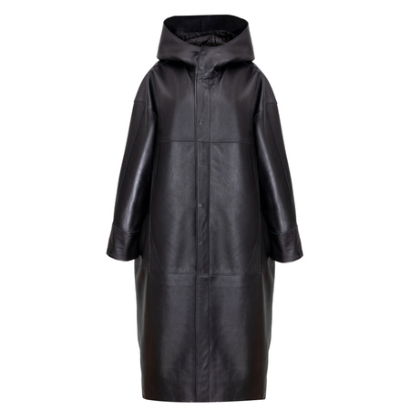 Opra Women's leather Rim Black Coat