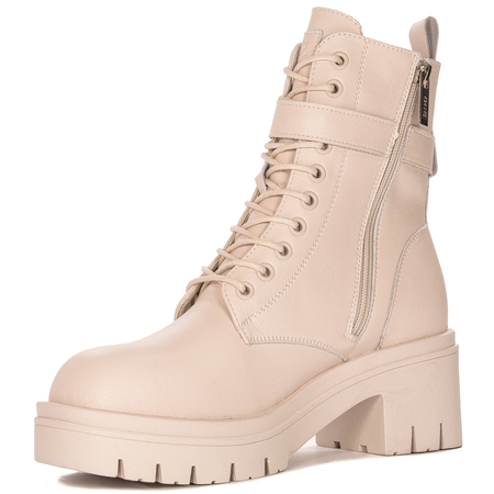 GOE Women's warm leather beige boots