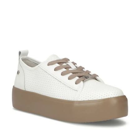 Filippo Sneakersy Damskie Skórzane Białe DP6116-26-WH-BE
