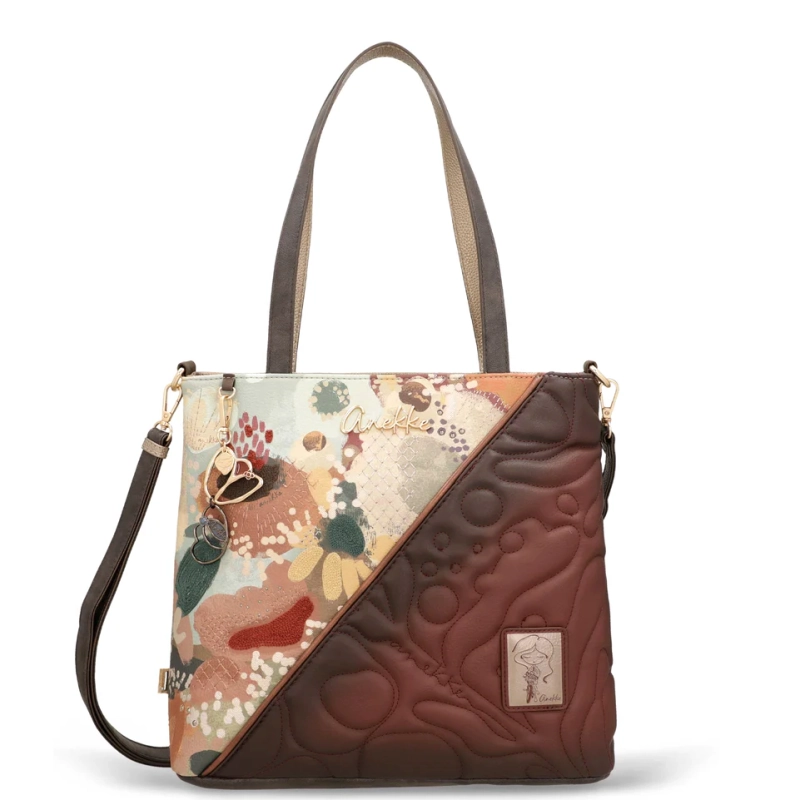 Anekke Designerska Duża Torba Shopper Mieszcząca A4 Wielokolorowa 43712-214