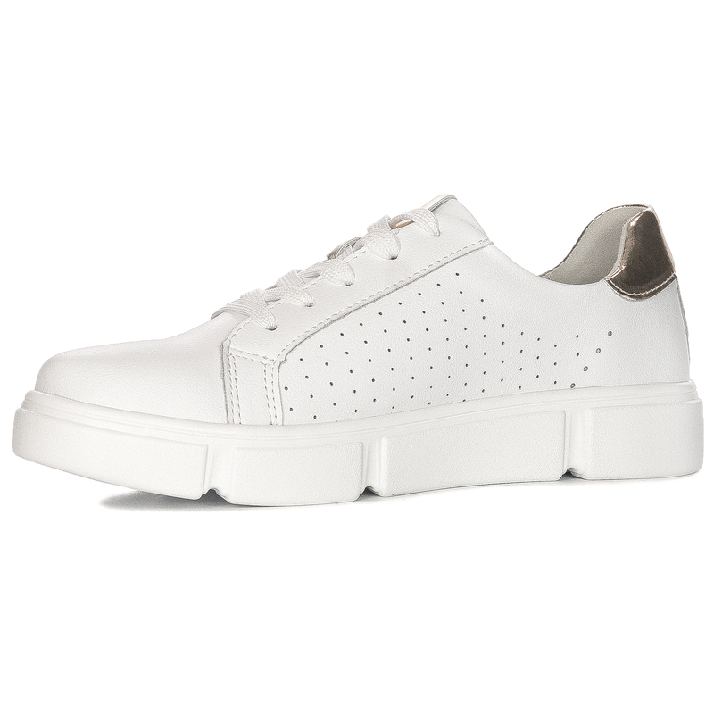 Filippo Sneakersy damskie skórzane na platformie White białe