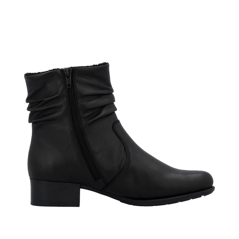 Rieker Marszczone Botki Na Słupku Czarne 78656-00-BLACK