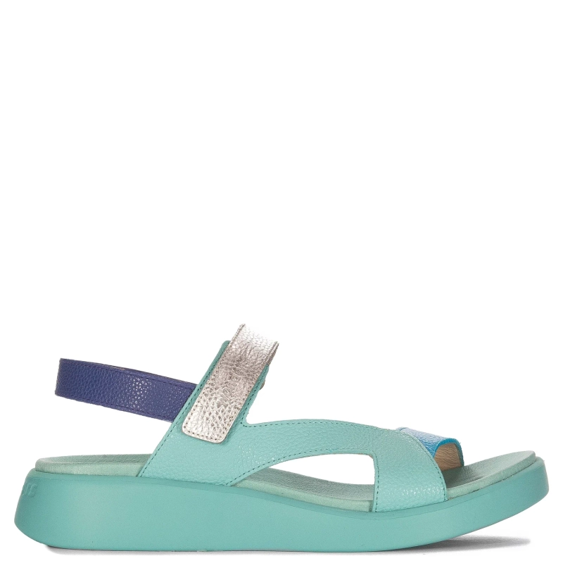 Wonders Women's Leather Sandals Lagoon