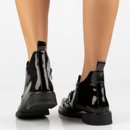 Filippo Patent Leather Ankle Boots Insulated Black DBT7318/25BK