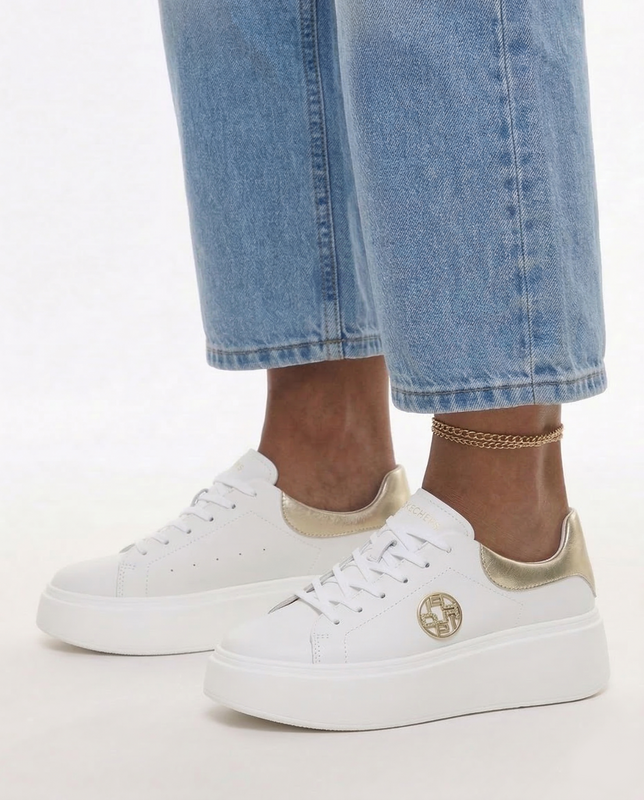 Filippo Skórzane Sneakersy Damskie Na Platformie Białe DP6058-26-WH