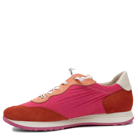 Wonders Sneakersy Damskie Półbuty Sportowe Czerwono-Różowo-Beżowe A-4802-FLAME-FRES