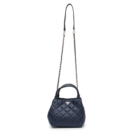 Guess Elegancka Pikowana Torebka Kuferek Wizytowa Granatowa HWQG2456710-MIDNIGHT