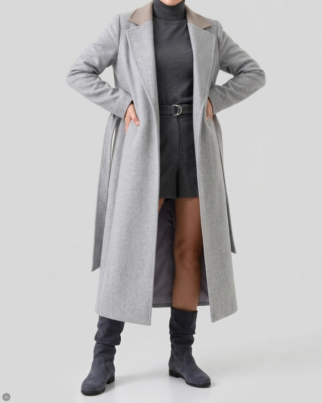 Maciejka Genuine Suede Leather Slouchy Boots Flat Heel Grey 5057W-03/00-6