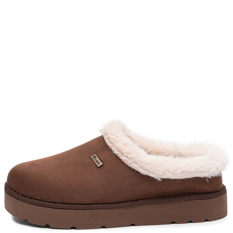 Inblu Warm Faux Fur Slip On Home Slippers Brown DR000004