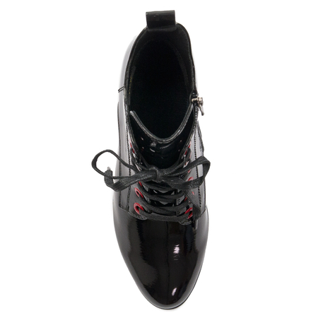 S.Barski Women's boots ankle boots black lacquered