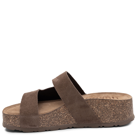 Yokono Wiwi Platform Slides Leather Brown WIWI-260-SER-LODO
