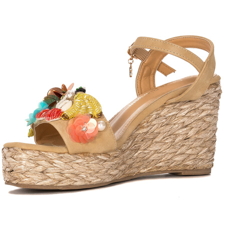 Laura Biagiotti Women Sandals On Heel Beige