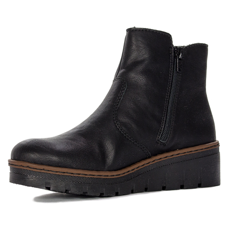Rieker Women's Warm Ankle Boots With Wedge Sole Black X9165-00