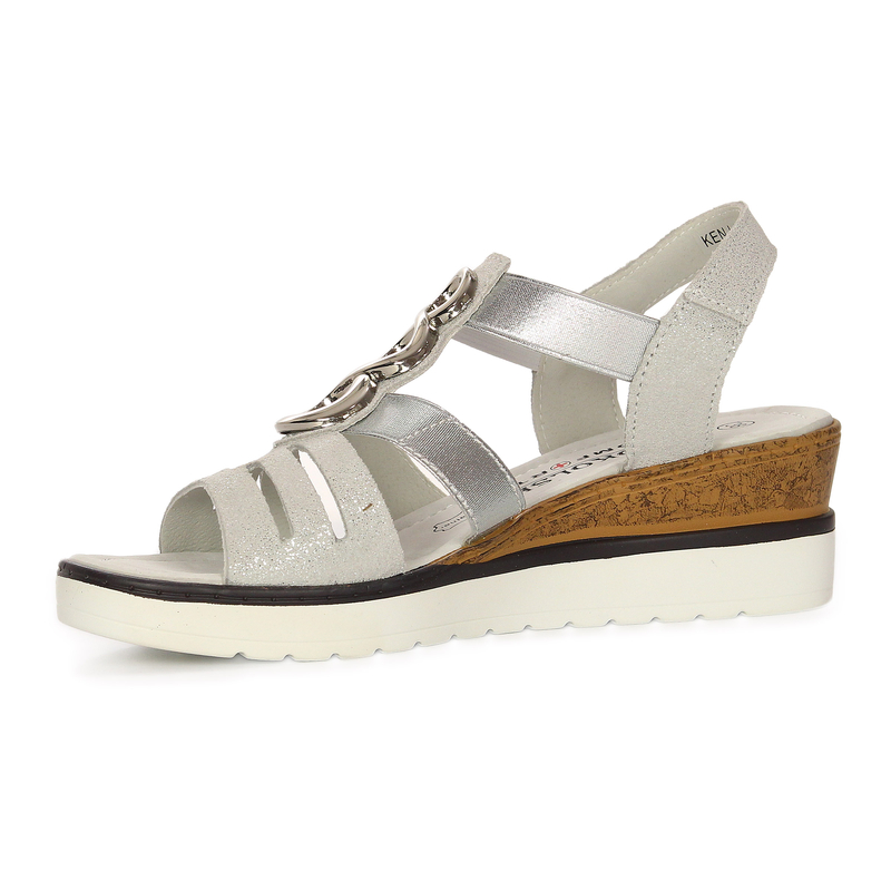 T.Sokolski Women's Leather Sandals Silver