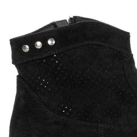 S.Barski Openwork Flat Black Boots