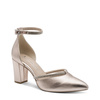Marco Tozzi pointed-toe pumps block-heel ankle-strap gold 2-82404-42957PLA