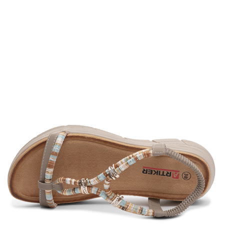 Artiker Women's Multicolor Sandals With Elastic Band 58C0009-BEIGE