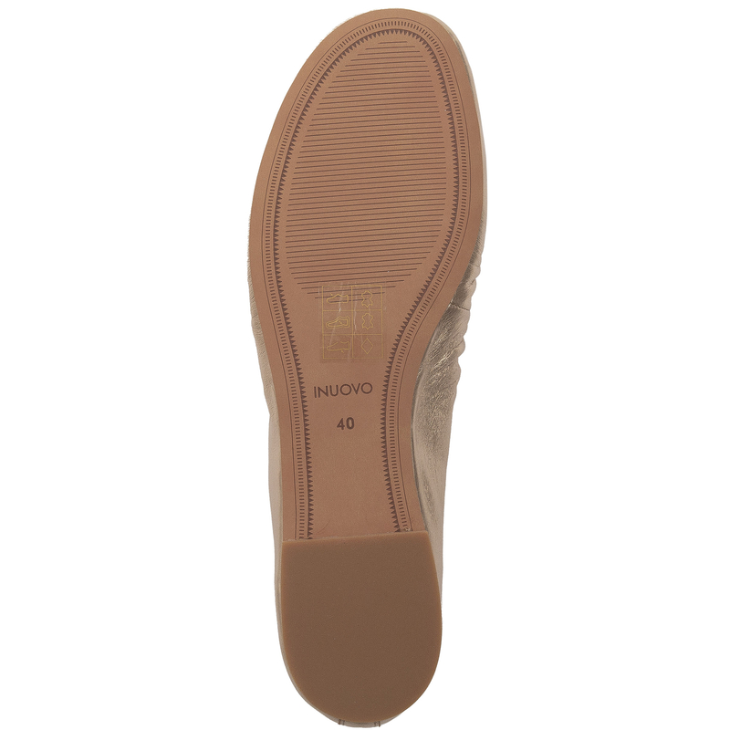 Inuovo Women's Gold Leather Loafers C52010-GOLD