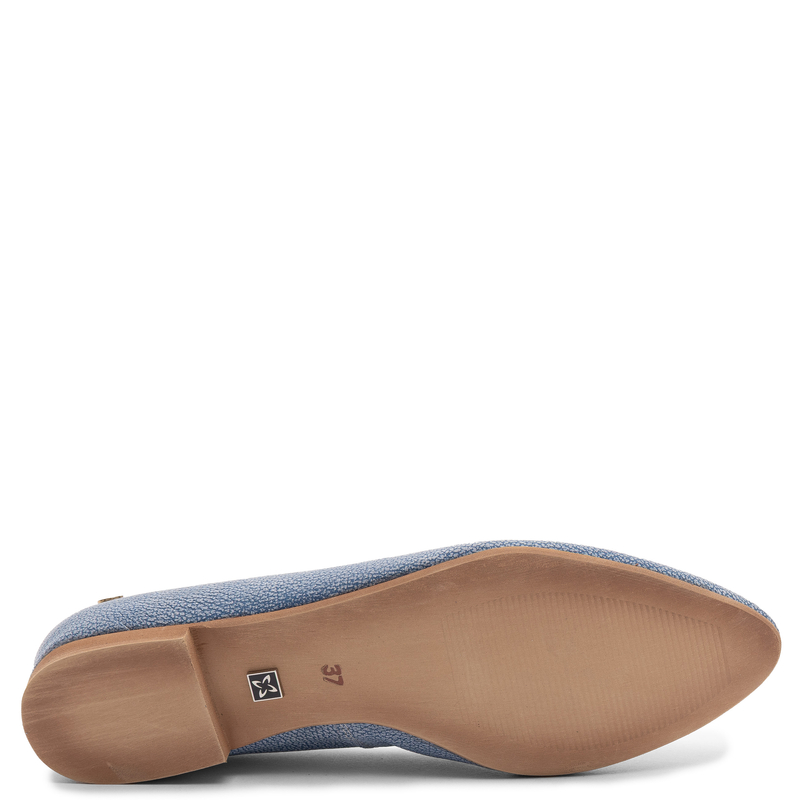 Maciejka Leather Ballerinas Textured Blue 4100W-07/00-8