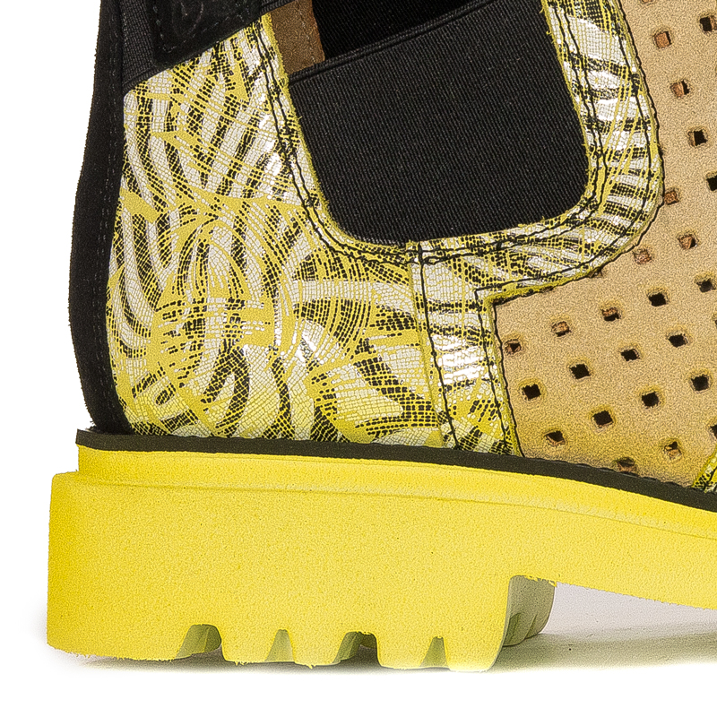 Maciejka Women's yellow openwork leather ankle boots