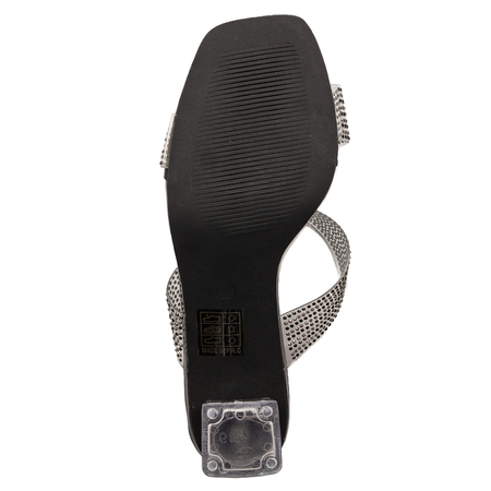 S.Barski Women's Slides Black On Heel