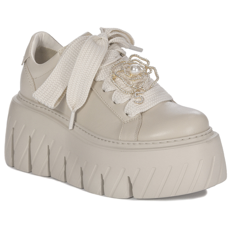 CheBello Women Flat Shoe Beige