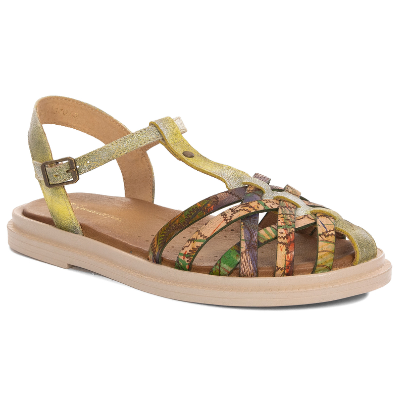 Maciejka Women's Leather Yellow Sandals