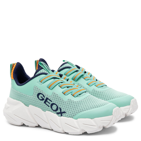 Geox Breathable Lightweight Kids Sneakers with Elastic Laces Green J46N1A-C3Z7R