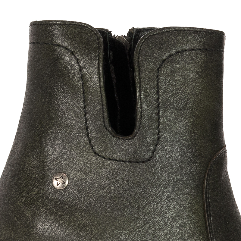 Maciejka Green Leather Women's Boots