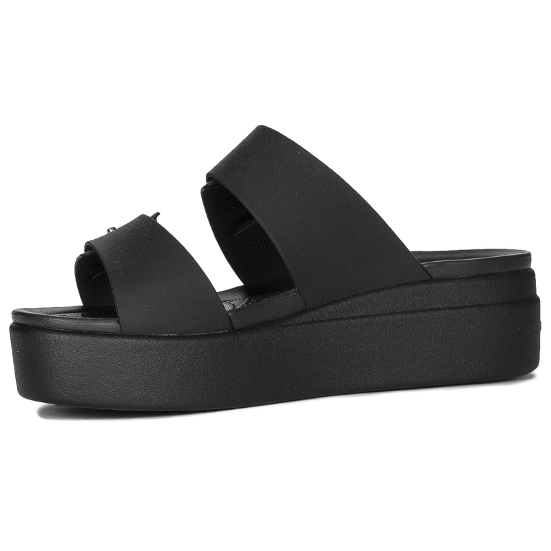 Crocs Klapki damskie na platformie Brooklyn Buckle Slide Black czarne