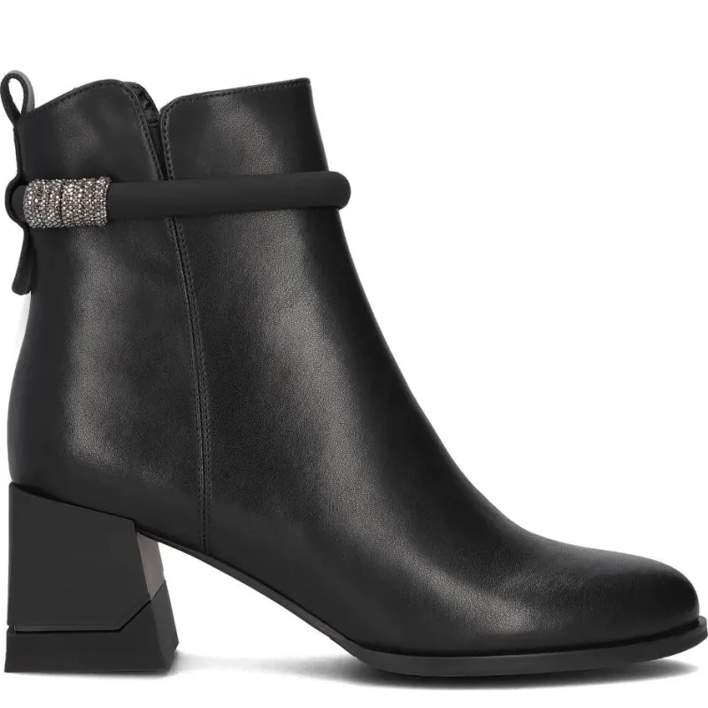 Filippo Black Leather Women's Boots