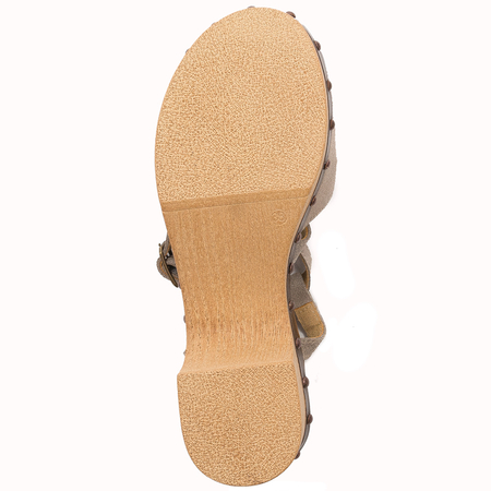 Maciejka women's Dark Beige velor Sandals