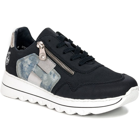 Rieker Buty damskie sneakersy Pazifik/Heaven/Silver czarne