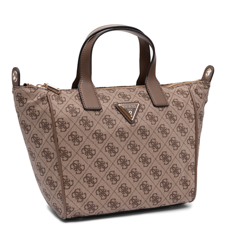 Guess Elegancka Torebka Klasyczna do Ręki i na Ramię Monogram Beżowa TWNB2168019-LATTE