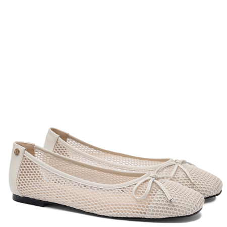 Maciejka Women's Mesh Leather Ballet Flats Beige K7512-04/00-1