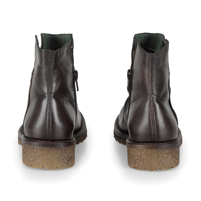 Felmini Women's Brown Leather Ankle Boots