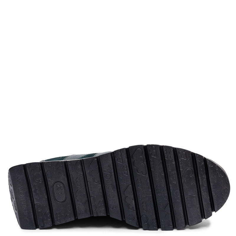 Wonders Sneakersy Skórzane Na Platformie Zielone A-24110