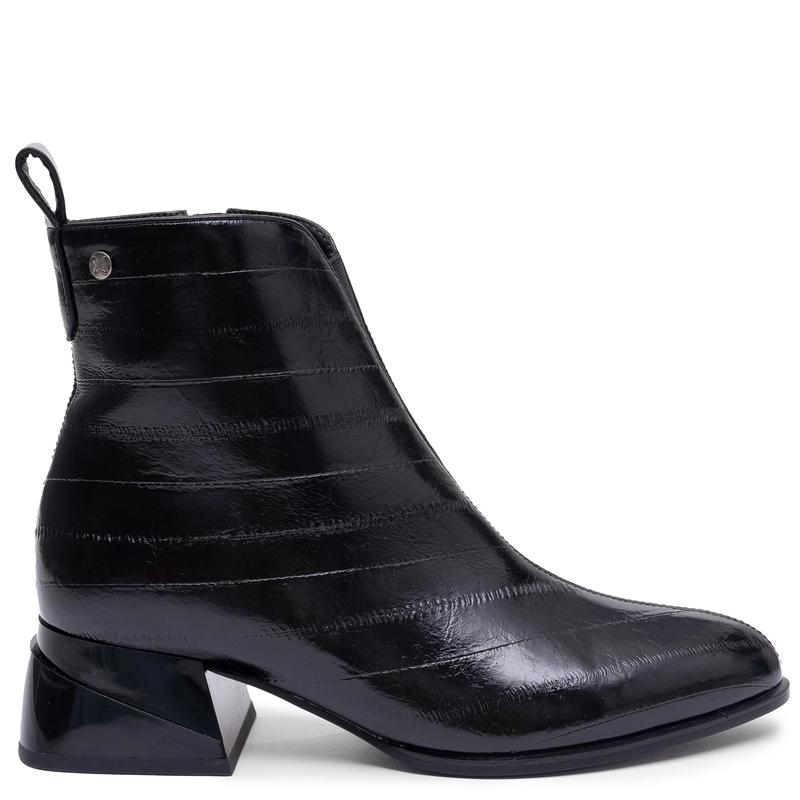 Maciejka Women's Leather Pointed Toe Geometric Block Heel Ankle Boots Black K7675-01/00-7
