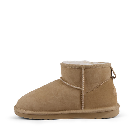 EMU Australia Leather Women’s Ankle Boots Slip-On Shearling Beige W10937 Sand