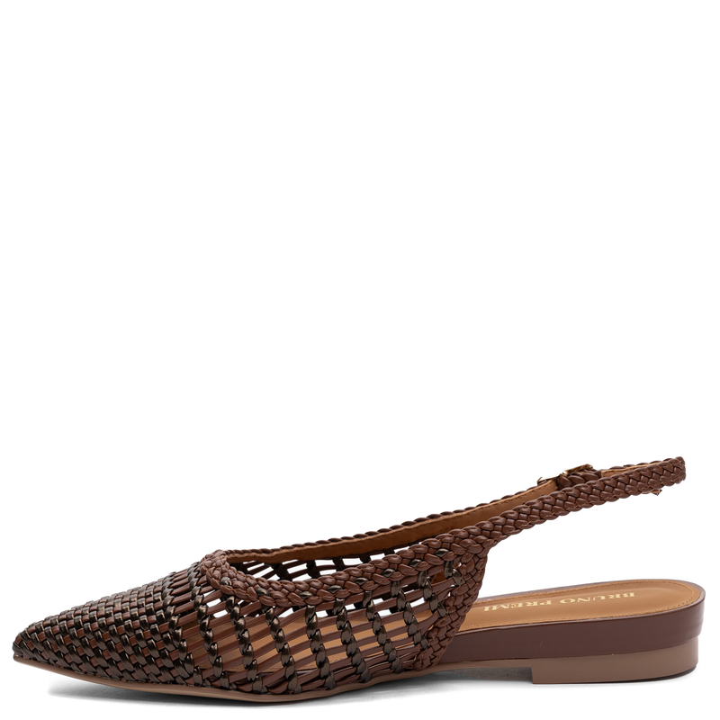 Bruno Premi Woven Slingback Pointed Toe Flats Brown BN0111XBPRI2IBZCU