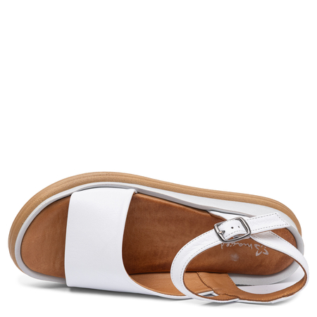 Maciejka Fashionable Leather Wedge Sandals White L7629-11/00-1