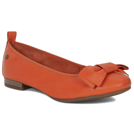 Maciejka Leather Ballerinas With Bow Orange P6802-18-00-0