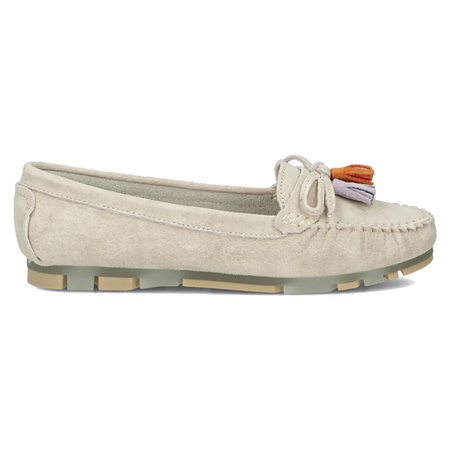 Filippo Women's Leather Moccasins Beige