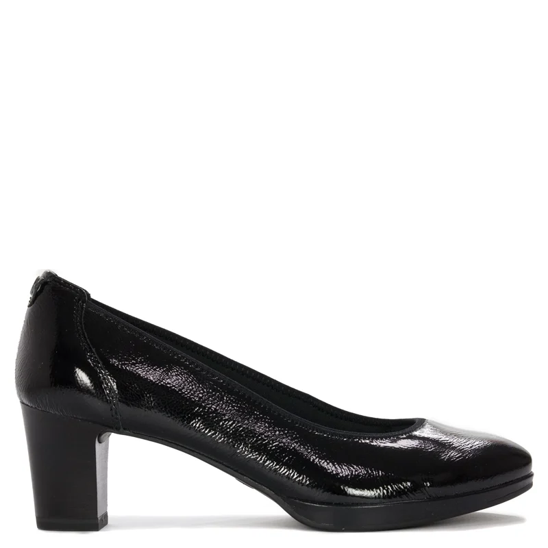 Tamaris Czółenka damskie skórzane Black Patent czarny lakier