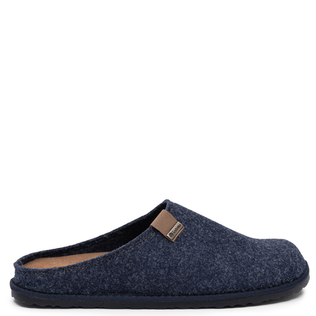 Inblu Slip-On Felt Men's Slippers With Leather Insole Navy Blue SI000025-AVIO