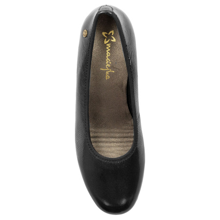 Maciejka Patent Leather Pumps Low Block Heel Black P7224-01/00-7