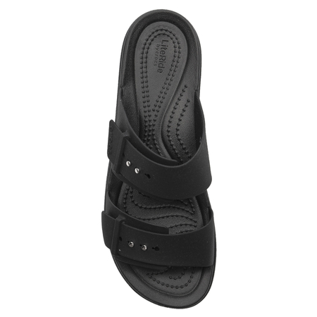 Crocs Klapki damskie na platformie Brooklyn Buckle Slide Black czarne