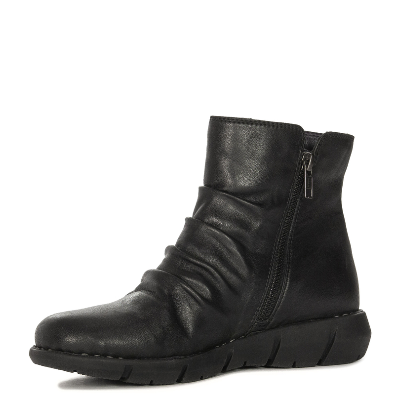 Maciejka Leather Zip Ankle Boots Flat Black P7232-01/00-7
