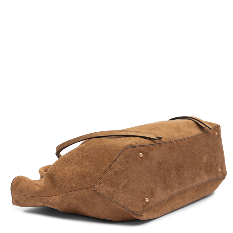 Guess Sestri Classic Women's Tote Bag Large A4 Suede Cognac Brown HWSG2237230-COGNAC
