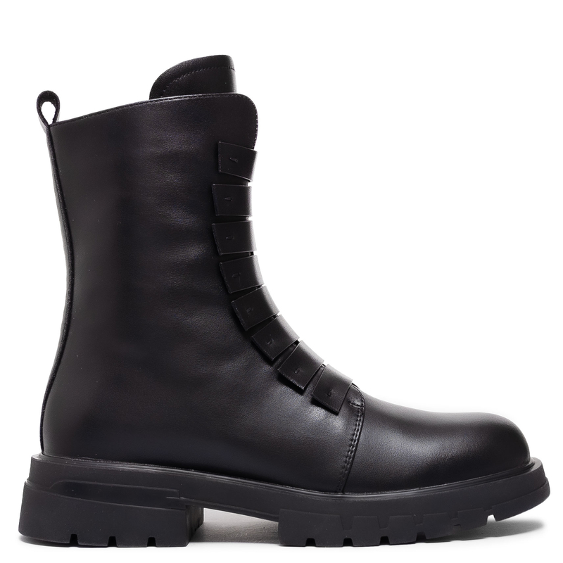 T. Sokolski Skórzane Botki Na Platformie Czarne AN-Z25-194-BLK